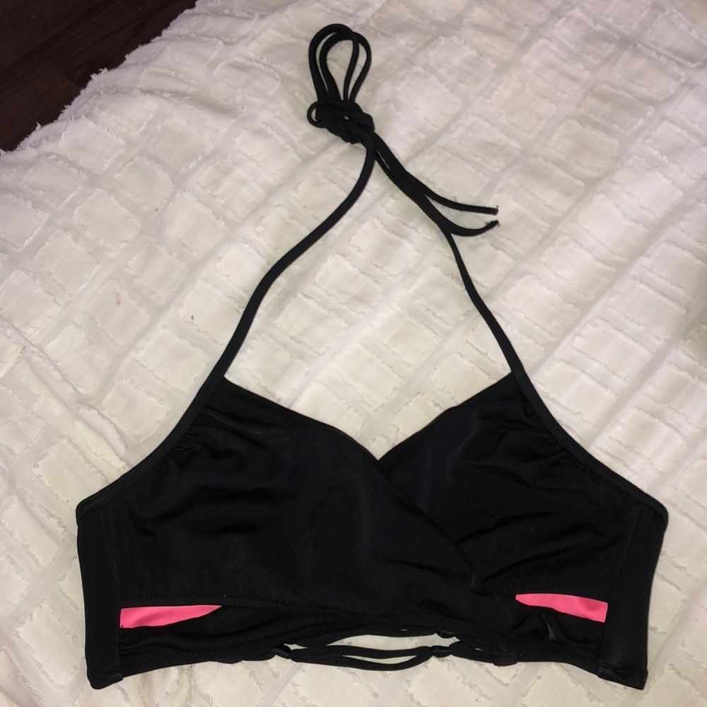 Black wrap swim suit top!